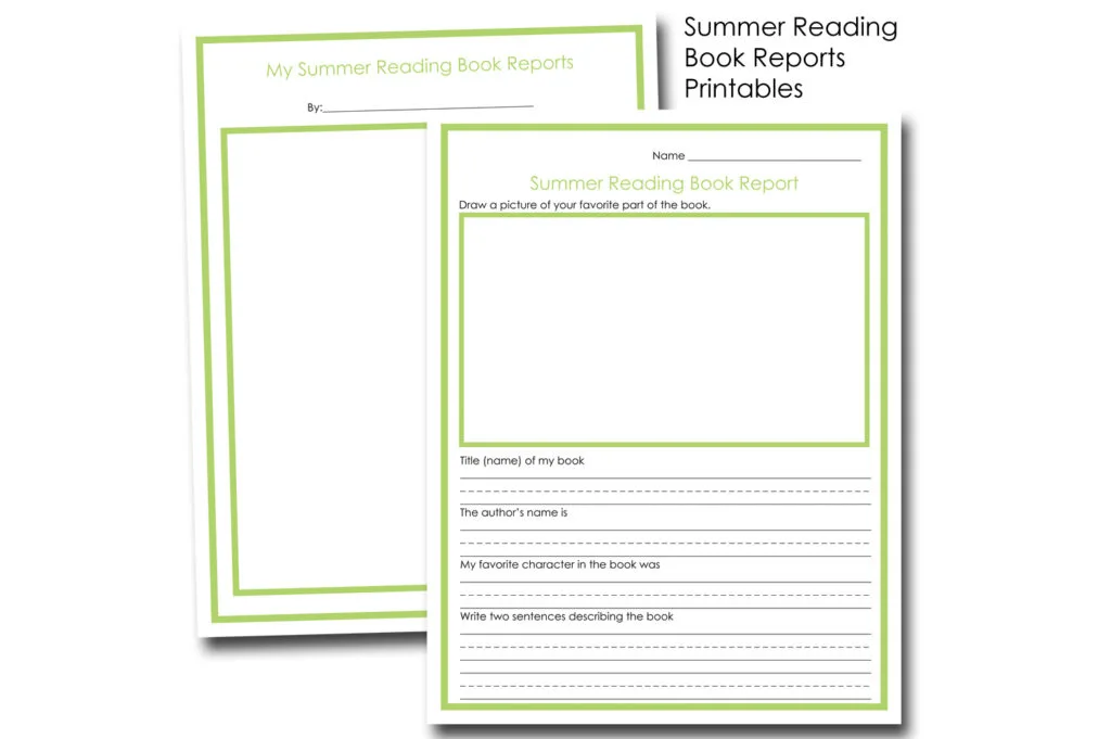 Summer Reading Book Report Free Printables