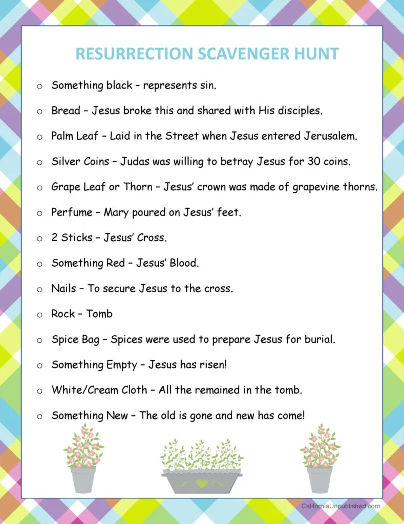 Free Printable Resurrection Scavenger Hunt: A Fun Easter Activity for Kids