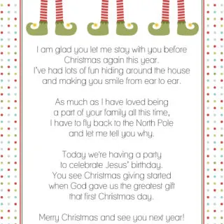 Goodbye Letter from the Elf on the Shelf