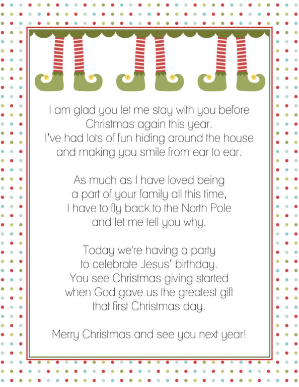 Goodbye Letter from the Elf on the Shelf: A Heartfelt Farewell to Your ...
