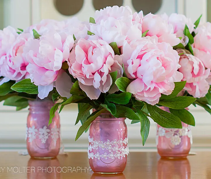 Mother's Day Color Mason Jar Flower Bouquets #12monthsofmartha