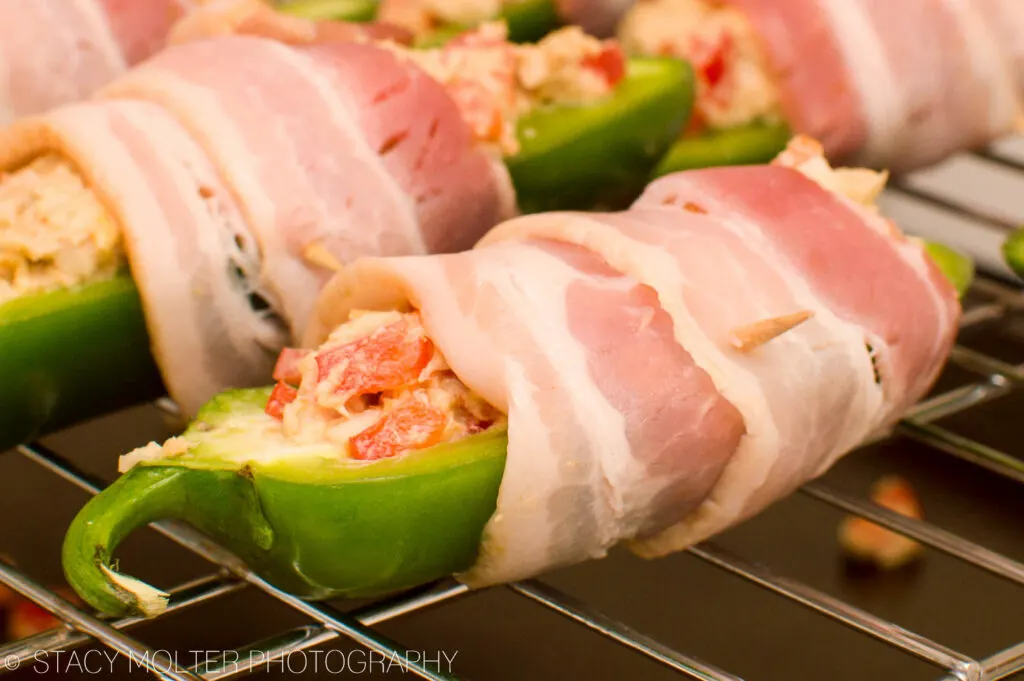 Tuna Stuffed Bacon Wrapped Jalapeno Poppers