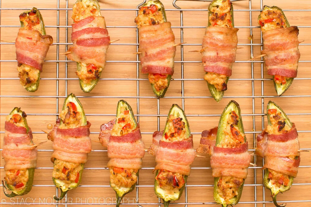 Tuna Stuffed Bacon Wrapped Jalapeno Poppers