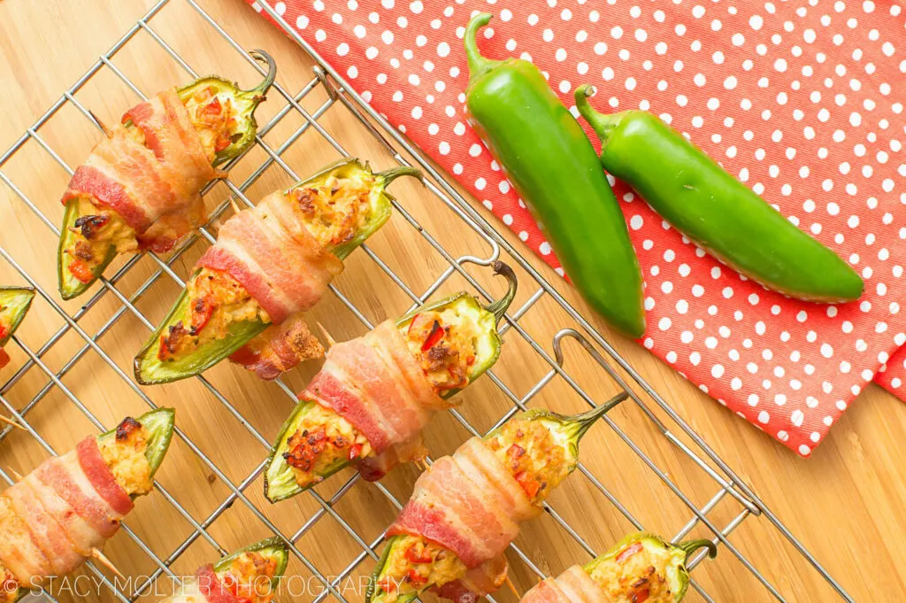 Tuna Stuffed Bacon Wrapped Jalapeno Poppers