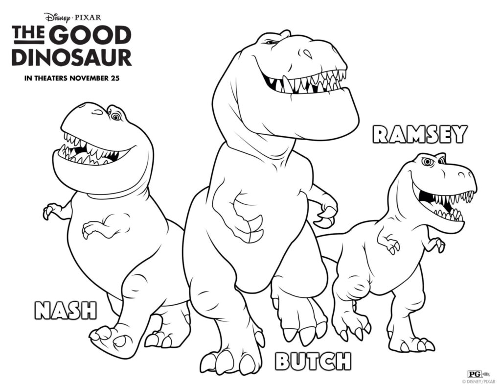 Disney•Pixar The Good Dinosaur Pumpkin Stencil and Activity Sheet