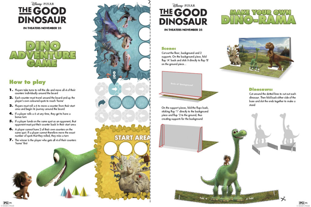 The Good Dinosaur Free Printable Activity Sheets