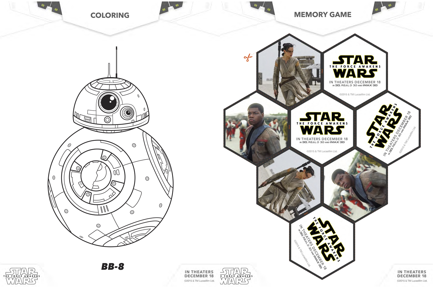 The Ultimate Star Wars Episode 7 The Force Awakens Set of Free Printable Activity Sheets