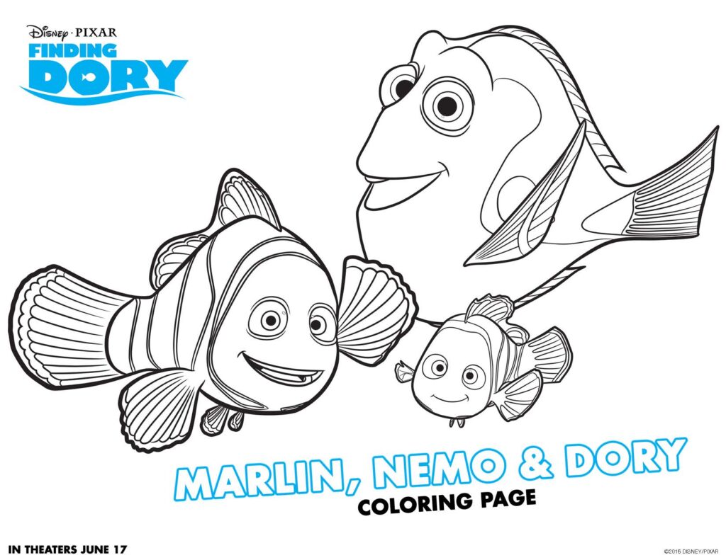 Free Finding Dory Coloring Pages and Activity Sheets