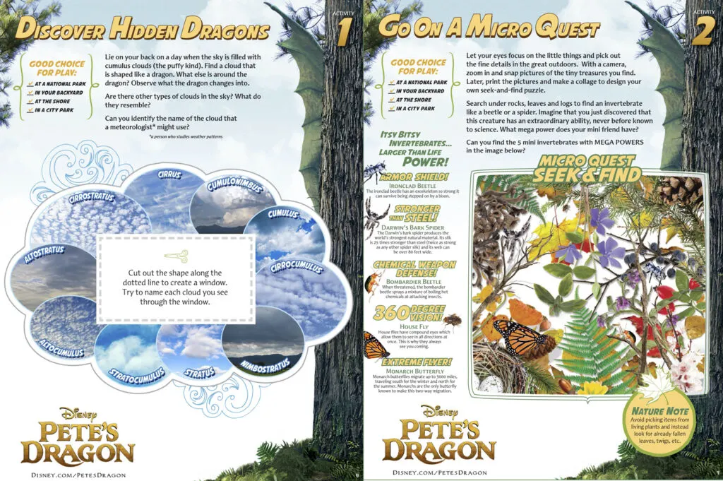Disney's Pete's Dragon Activity Pack - Free Homeschool Science Education Activities