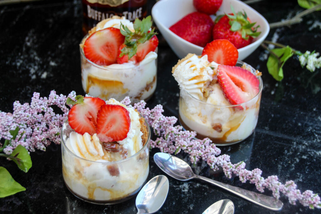 Key Lime Ice Cream with Bourbon & Strawberry