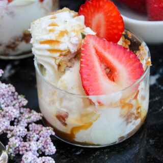 Key Lime Ice Cream with Bourbon & Strawberry