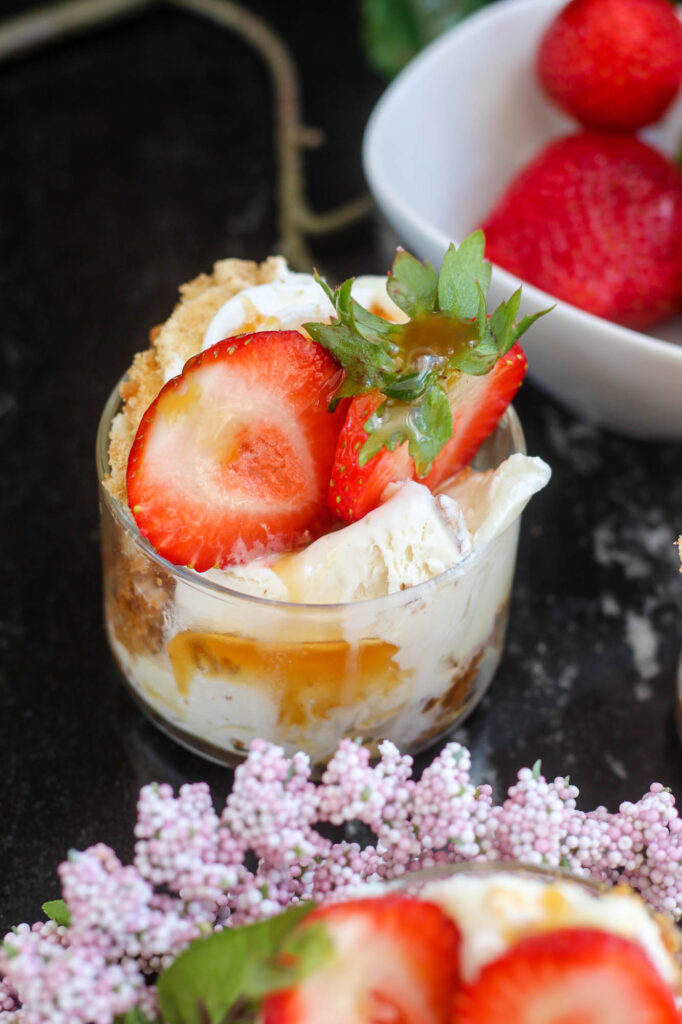 Key Lime Ice Cream with Bourbon & Strawberry