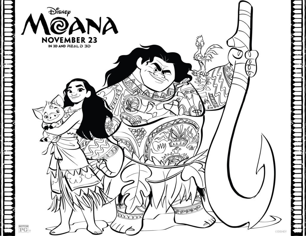 Free Moana Coloring Sheets and Activity Sheets