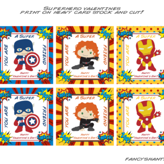 Superhero Valentine Cards