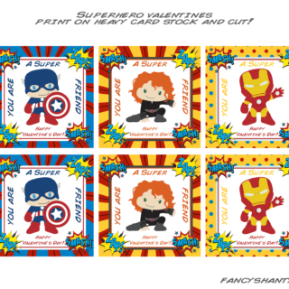 Superhero Valentine Cards