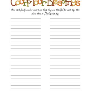 Count Your Blessings Free Printable