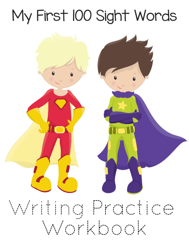 Free Printable 100 Sight Words List - Super Heroes for Boys & Girls