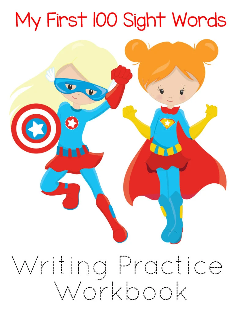 Free Printable 100 Sight Words List - Super Heroes for Boys & Girls