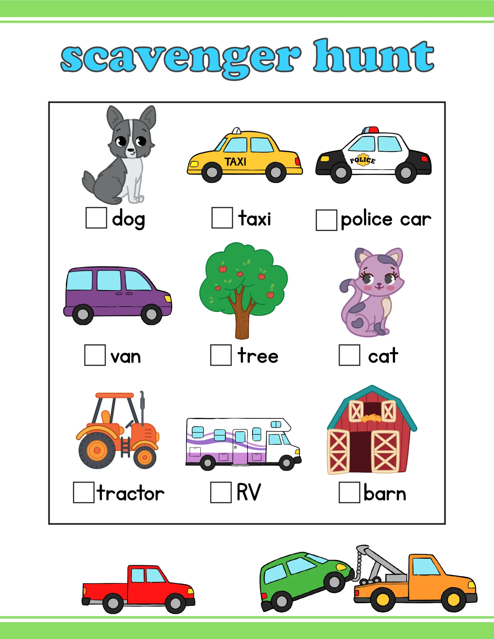 Free Printable Road Trip Games for Kids