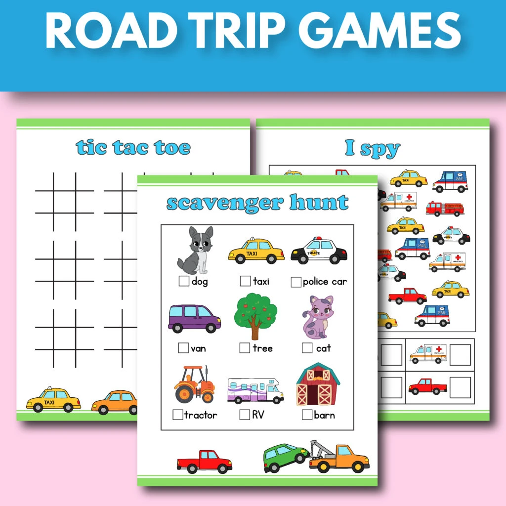 🚗 20 FREE Printable Roadtrip Games for Kids