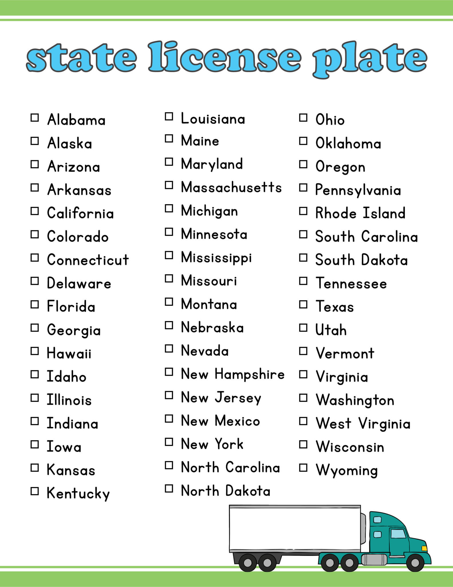 Free Printable Road Trip Games for Kids