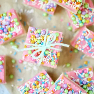 Unicorn Cake Batter Fudge Recipe