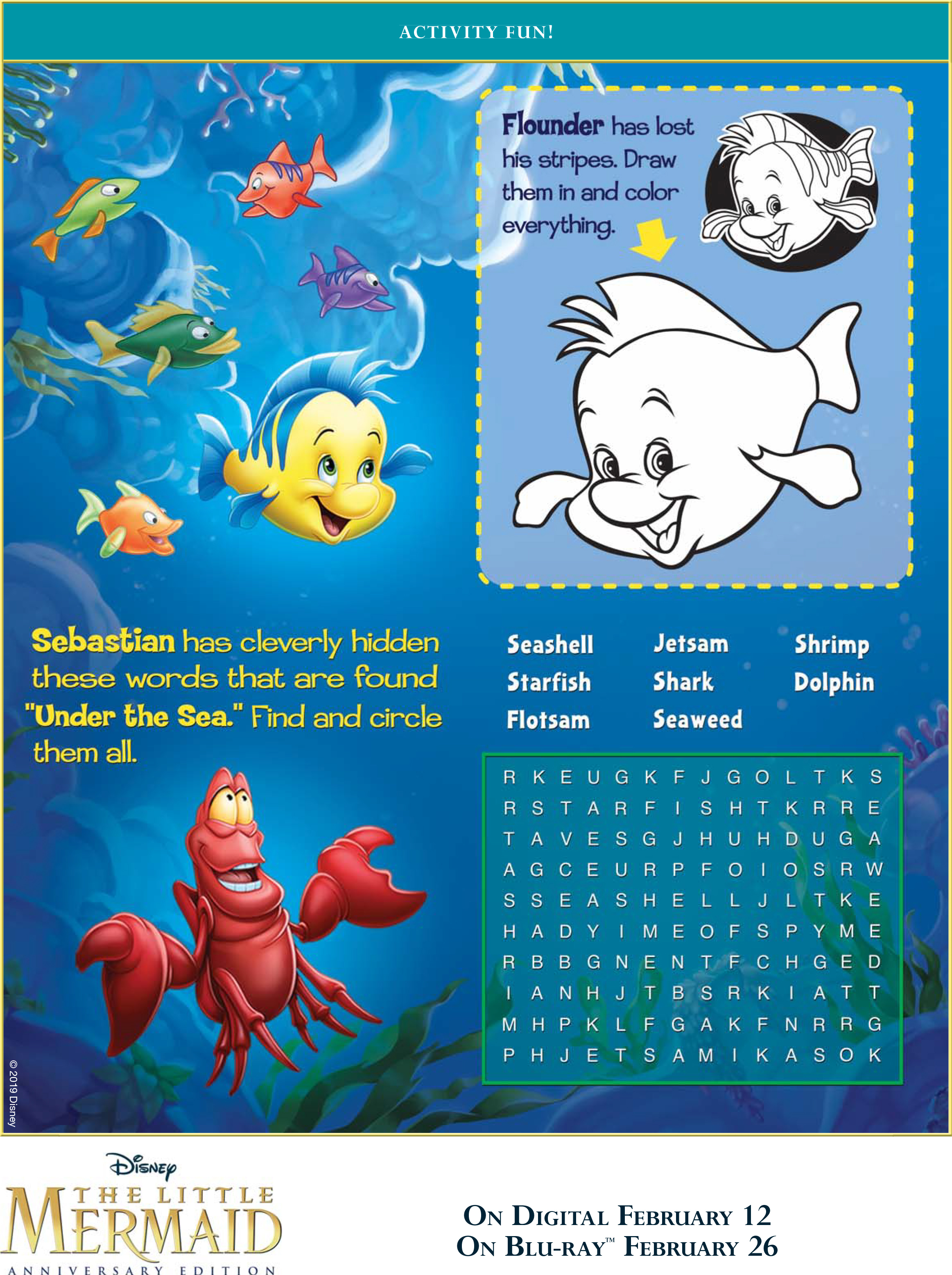The Little Mermaid Activity Sheets