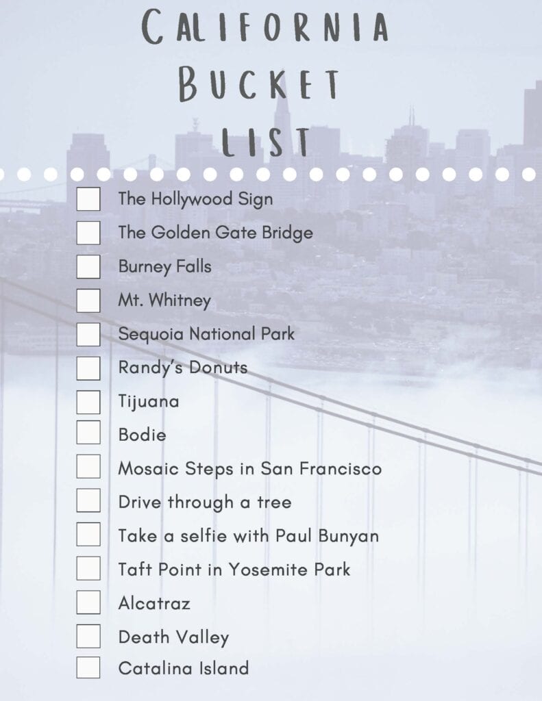 15 Epic California Bucket List Destinations (with Printable Checklist)