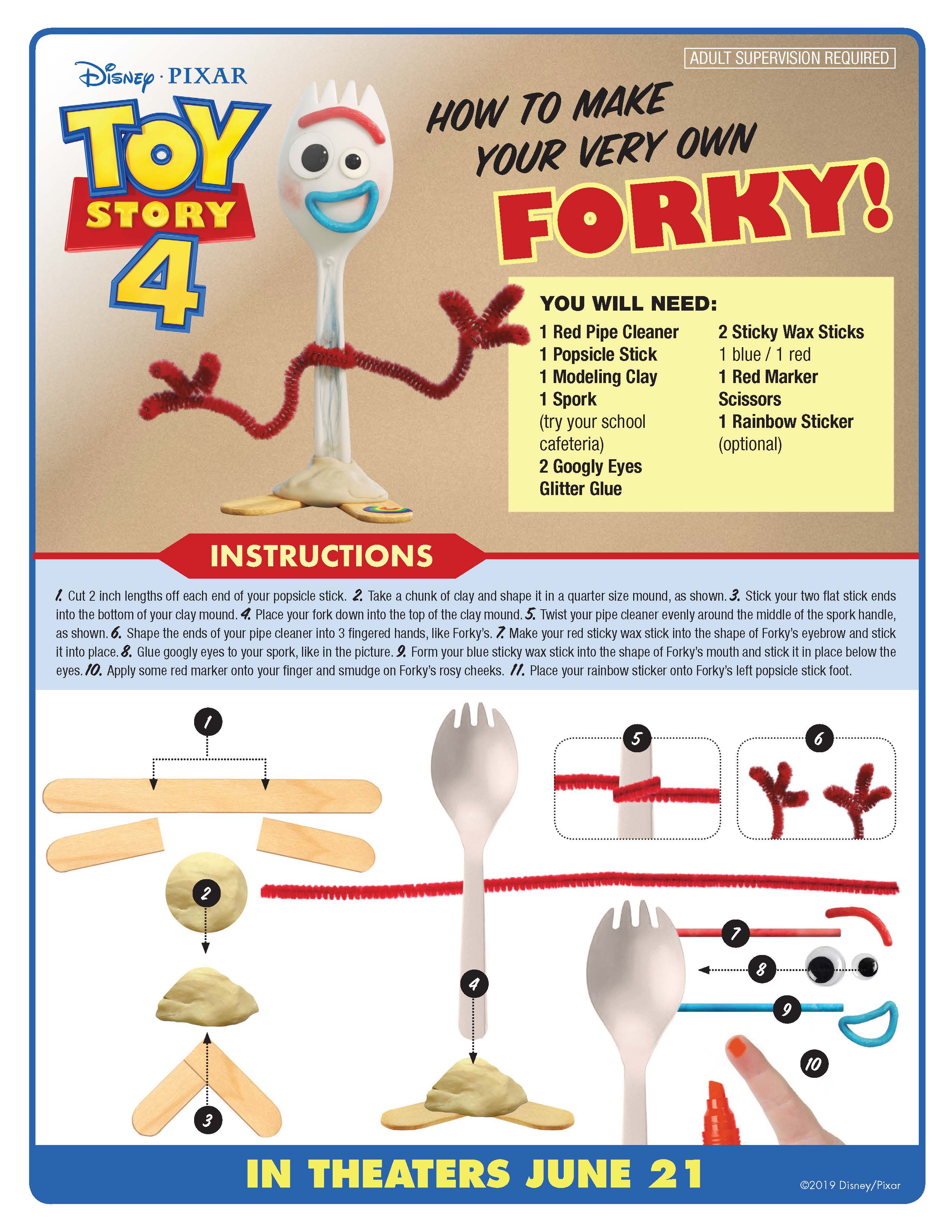 Toy Story 4 Coloring Pages, Crafts, & Recipes