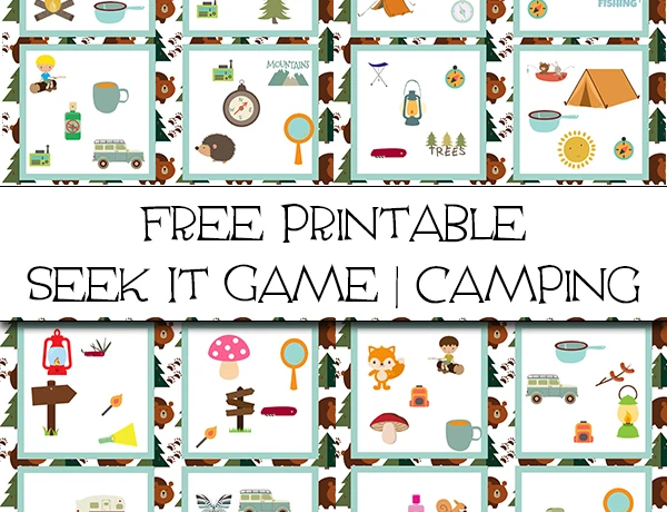 Free Printable Camping Seek It Game 1 Free Printable Camping Seek It Game 1
