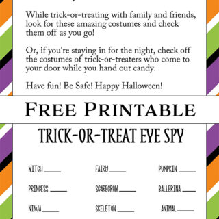 Free Printable Halloween Trick or Treat Eye Spy Game