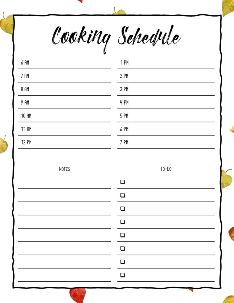 Free Printable Thanksgiving Planner