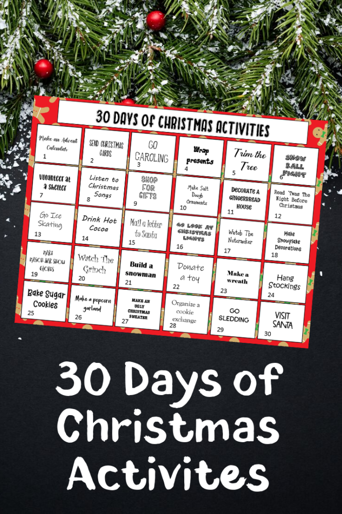 It's time to make the most of your holiday season with this free printable 30 Days of Christmas Activities | Christmas Bucket List Ideas.
