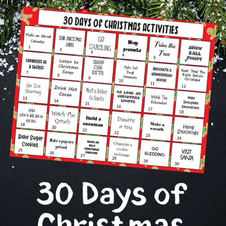 30 Days of Christmas Activities - Christmas Bucket List Ideas