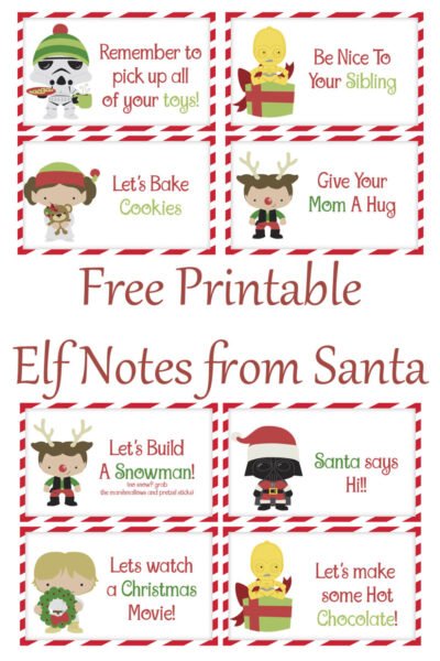 Free Printable Elf Notes from Santa - California Unpublished