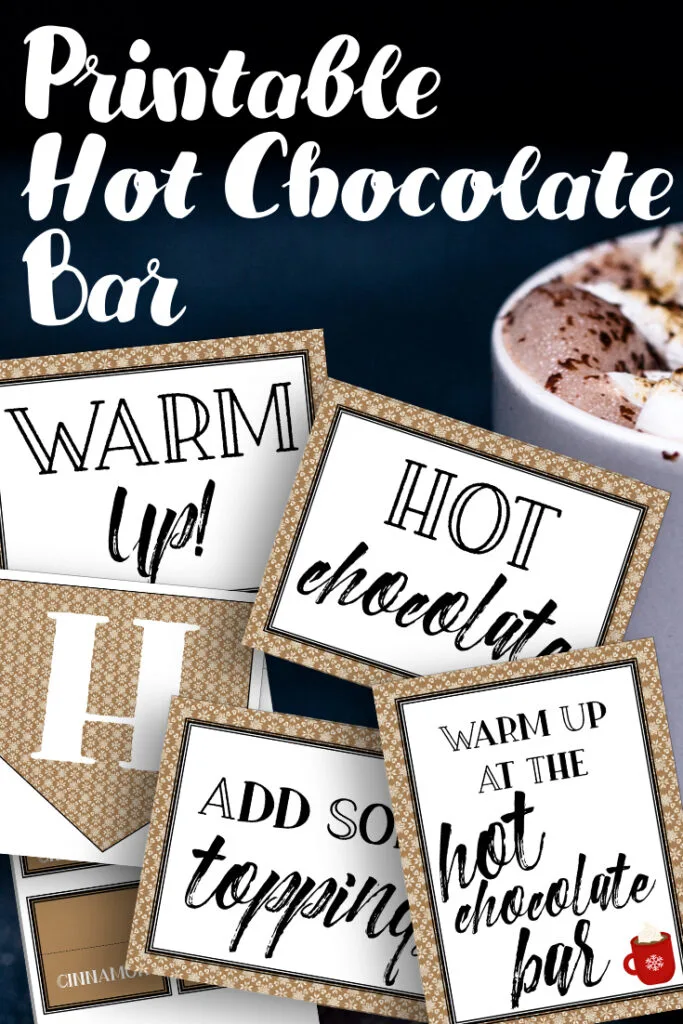 Warm the hearts of family and friends by hosting a holiday hot chocolate bar at your next gathering with the help of this free printable hot chocolate bar kit.