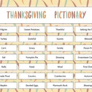 Free Printable Thanksgiving Pictionary Game