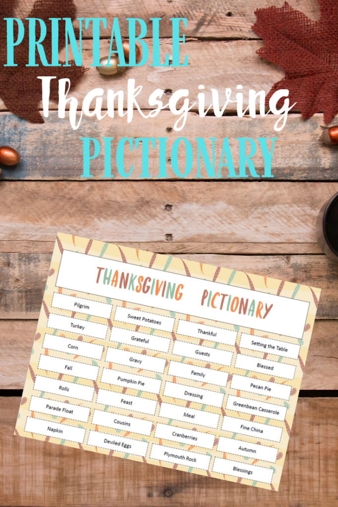 Free Printable Thanksgiving Pictionary Game: Fun for the Whole Family