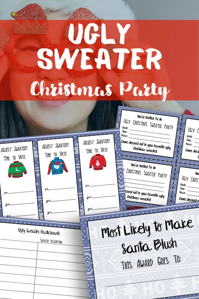 Download and print the free printable Ugly Christmas Sweater Party Kit to help you throw the best holiday competition of the season.
