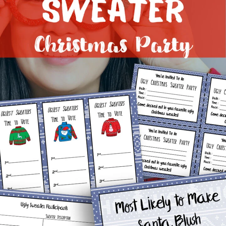 Free Printable Ugly Christmas Sweater Party Kit