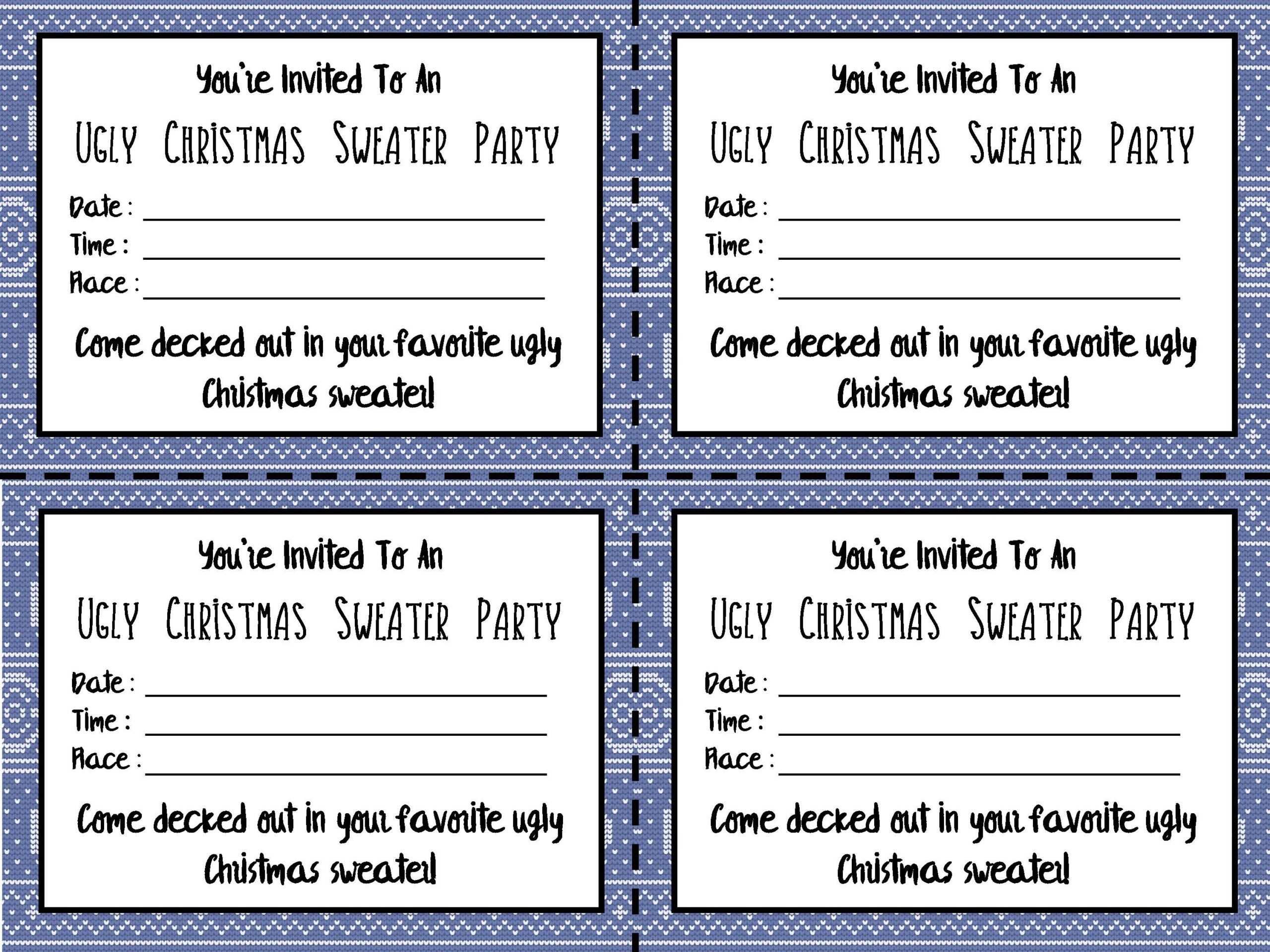 Free Printable Ugly Christmas Sweater Party Kit Get Ready To Celebrate