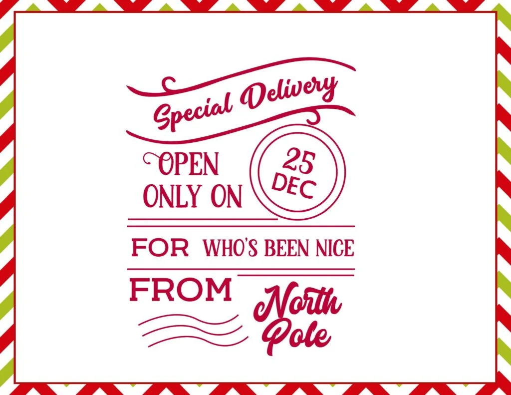 Christmas Special Delivery Gift Tags Printable Template