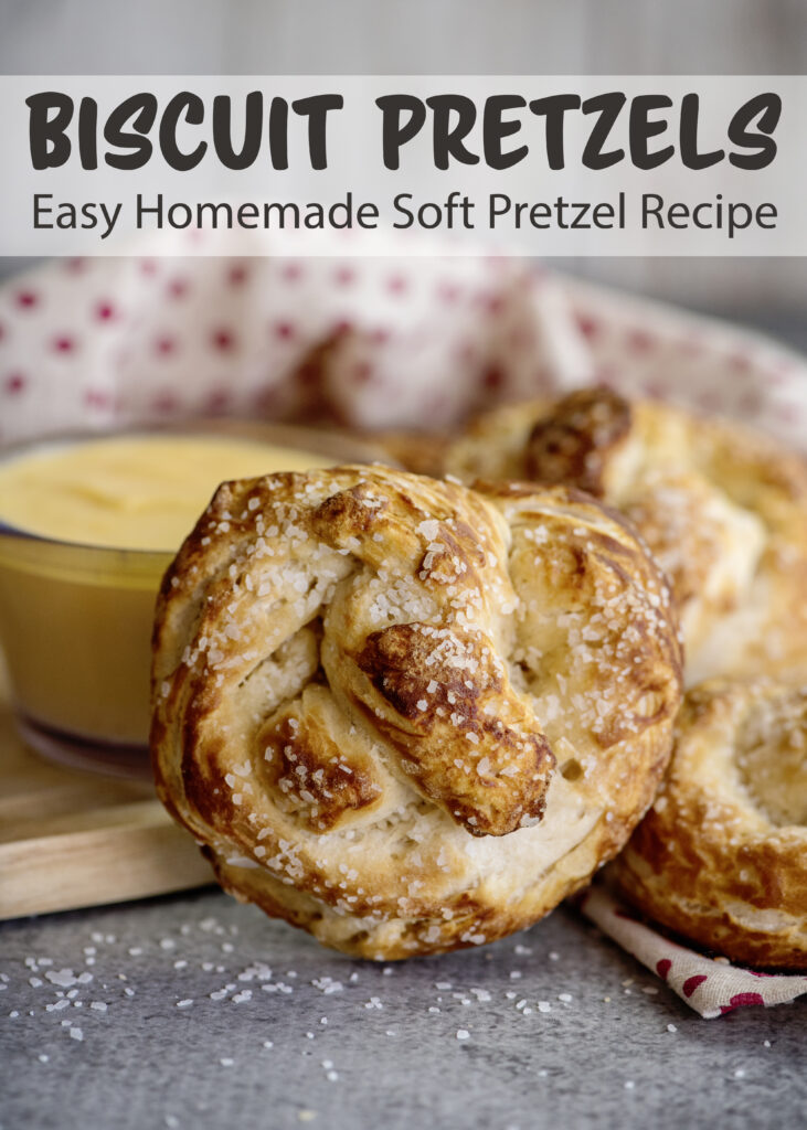 Biscuit Pretzels - Easy Homemade Soft Pretzel Recipe 19 These biscuit pretzels are our favorite easy homemade soft pretzel recipe. They come hot and fresh from the oven with a side of warm, gooey cheese. Life just got better. You can thank me later.