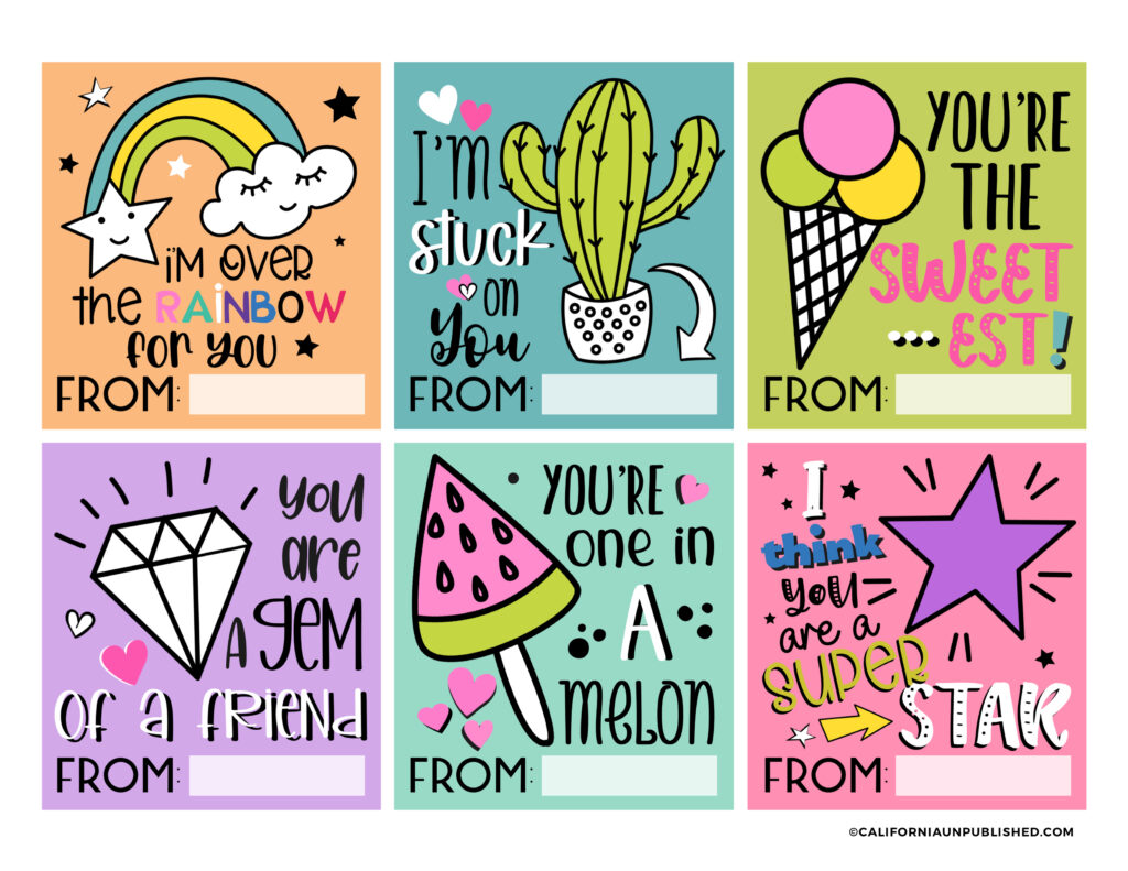 Download and print this set of free printable Valentine cards for kids, perfect for school, sports teams, and youth groups.