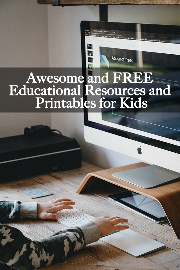 To help our readers and support their children's homeschool education, we've created this collection of awesome and FREE educational resources and printables for kids.