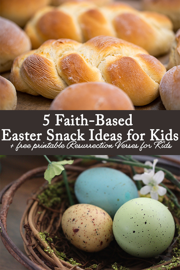 Add a little faith to your Easter celebration with these 5 faith-based Easter snack ideas for kids and free set of printable resurrection verses, perfect for commemorating the resurrection of Jesus from the dead.