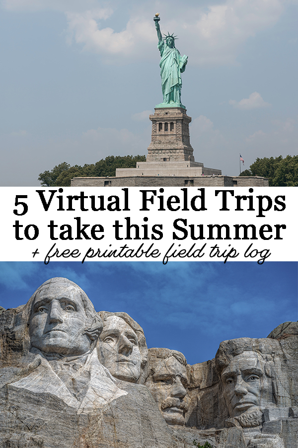 Summer's here, and if you want to keep young minds engaged during the summer months, why not embark on a few virtual field trips. Virtual field trips are readily available for most monuments and landmarks, as well as zoos, the arts, and more!

Here are 5 of our favorite virtual field trips plus a free printable virtual field trip log to document all your virtual summer adventures.