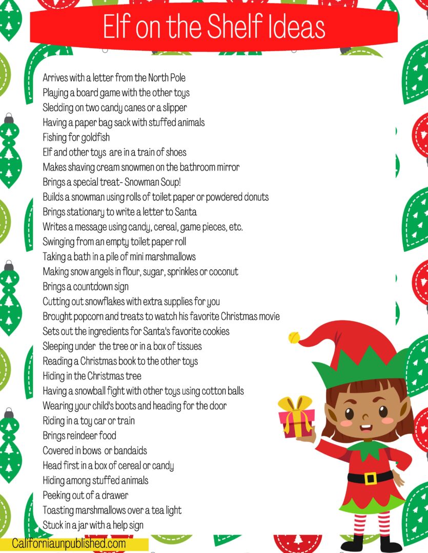 Free Printable Elf on the Shelf Planner: Plan Your Elf Shenanigans with ...