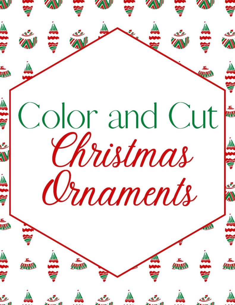 Color and Cut Christmas Ornaments