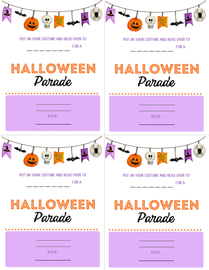 Free Printable Halloween Parade Invitation